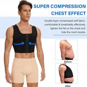 img 3 attached to Mens Compression Corset Vest With Gynecomastia Chest Binder - Hide And Firm Chest For A Flattering Look - Faja Para Hombre