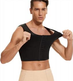 img 4 attached to Mens Compression Corset Vest With Gynecomastia Chest Binder - Hide And Firm Chest For A Flattering Look - Faja Para Hombre