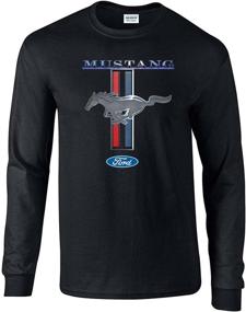 img 4 attached to 🐎 Ford Mustang Pony & Stripes: Men's Long Sleeve T-Shirt for Racing Performance of the Classic Muscle Car