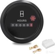 🌊 waterproof round hour meter for boats, autos, atvs, utvs, snowmobiles, lawn tractors, generators - 12-36v dc ac quartz hour gauge logo