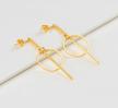 boho minimalist geometric gold earrings – statement triangle hoop & square dangles for women – long, lightweight golden jewelry logo