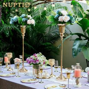 img 1 attached to Metal Trumpet Vases: Elegant Wedding Centerpieces For Anniversary & Ceremony Parties