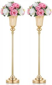img 4 attached to Metal Trumpet Vases: Elegant Wedding Centerpieces For Anniversary & Ceremony Parties