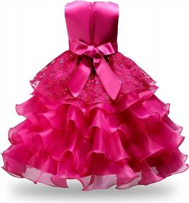 img 1 attached to Свадебное платье с оборками для девочки, вышивкой и пайетками от JerrisApparel