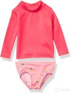 👶 protective and stylish: amazon essentials baby girls' upf 50+ 2-piece long-sleeve rash guard set logo