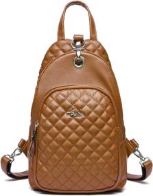 img 4 attached to Backpack Shoulder Lightweight Leather Convertible Women's Handbags & Wallets in Fashion Backpacks
