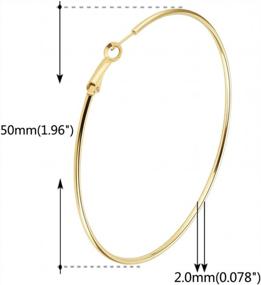 img 2 attached to Stylish Trio: 14K Gold, Rose Gold And Silver Large Hoops Set For Women & Girls