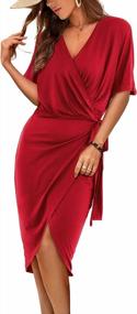 img 4 attached to Chic And Comfortable: Amoretu Women'S Ruched Tie Waist Midi Dresses For Effortless Style