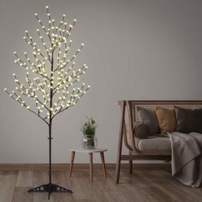 img 1 attached to LIGHTSHARE 6.5 Feet 208L LED Lighted Cherry Blossom Tree, Warm White, Decorate Home Garden, Spring, Summer, Wedding, Birthday, Christmas Holiday, Party, For Indoor And Outdoor Use