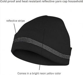 img 2 attached to Светоотражающая зимняя вязаная шапка-бини для защиты от холода - XIAKE
