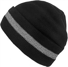 img 3 attached to Светоотражающая зимняя вязаная шапка-бини для защиты от холода - XIAKE