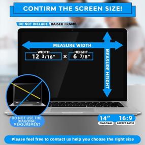img 3 attached to 14 Inch Laptop Privacy Screen Shield - Anti Glare, Blue Light, Scratch Resistant Protector For Lenovo, HP Envy, Dell, Acer, Samsung, Asus, Toshiba And More - 16:9 Aspect Ratio