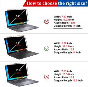 img 1 attached to 14 Inch Laptop Privacy Screen Shield - Anti Glare, Blue Light, Scratch Resistant Protector For Lenovo, HP Envy, Dell, Acer, Samsung, Asus, Toshiba And More - 16:9 Aspect Ratio