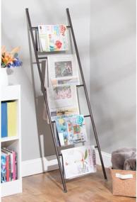 img 3 attached to Bronze Metal Free Standing Towel Ladder - Perfect For Bathroom, Bedroom & Laundry Room Organization!