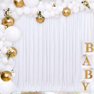 10ft x 10ft white backdrop curtain for wedding, valentine's day, new year & baby show photography logo