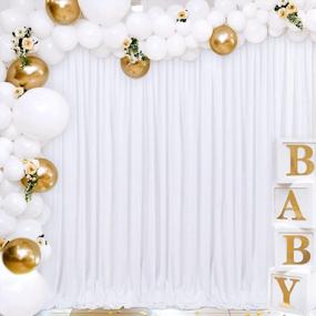 img 4 attached to 10Ft X 10Ft White Backdrop Curtain For Wedding, Valentine'S Day, New Year & Baby Show Photography