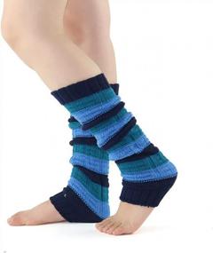 img 1 attached to Colorful Striped Knit Leg Warmers Long Socks For Women - Pack Of 3 - Perfect For Fall And Winter Warmth From GLENMEARL