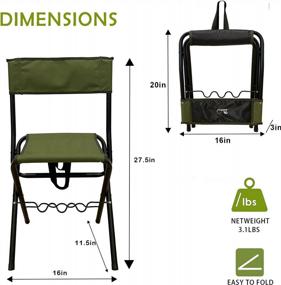 img 1 attached to Comfortable And Convenient Fishing Experience With The LEADALLWAY Portable Folding Chair With Rod Holder