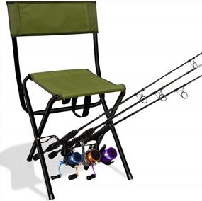 img 4 attached to Comfortable And Convenient Fishing Experience With The LEADALLWAY Portable Folding Chair With Rod Holder