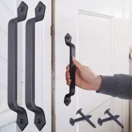 деревенская 11-дюймовая чугунная раздвижная ручка двери сарая - винтажная металлическая тяга для гаража, туалета и улицы (2 шт.) логотип