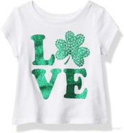 🍀 the children's place girls' baby and toddler st. patrick's day graphic tee: adorable green attire for festive celebrations! logo