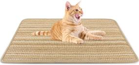 img 4 attached to 🐈 Premium Petslucent Cat Scratch Mat: Ultimate Sisal Cat Scratching Pad for Indoor Cats – Protect Your Furniture with Horizontal Cat Scratcher Post Board – 23.6 x 15.7in