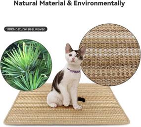 img 3 attached to 🐈 Premium Petslucent Cat Scratch Mat: Ultimate Sisal Cat Scratching Pad for Indoor Cats – Protect Your Furniture with Horizontal Cat Scratcher Post Board – 23.6 x 15.7in