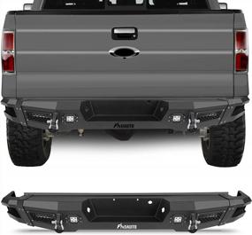 img 4 attached to Upgraded Steel Rear Bumper With LED Lights And D-Rings For 2009-2014 Ford F-150 By FINDAUTO