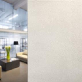 img 4 attached to Sparkling Frost White Privacy Static Cling Decorative Window Film - 36In X 14Ft By BDF 1SPWH