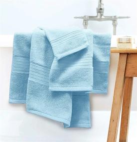 img 3 attached to Royal Blue Glamburg 6-Piece Towel Set, 100% Combed Cotton - 600 GSM Luxury Hotel Quality Ultra Soft Highly Absorbent Bathroom Towels (2 Bath, 2 Hand, 2 Wash Cloths)
