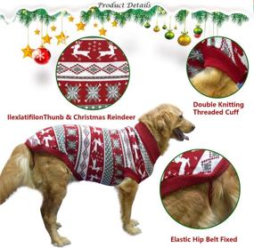 img 2 attached to Vehomy Christmas Knitwear Turtleneck Snowflake Dogs