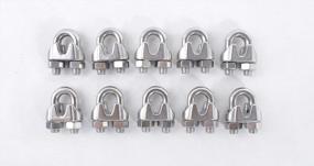 img 4 attached to 10 Pack 1/4 Inch Stainless Steel Wire Rope Cable Clip Clamps By HIGOOD