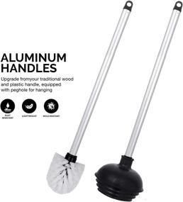 img 3 attached to 🚽 NEIKO 60167A Toilet Plunger and Brush Set: Clean & Convenient Bathroom Essentials with Aluminum Handle and White Plunger Caddy