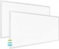 luxrite 2x4 ft led flat panel lights, 50w, 3 color selectable 3500k-5000k, 5500 lumens, recessed drop ceiling lights, 0-10v dimmable, 120-277v, lay-in fixture, ic rated, damp rated, etl, dlc (2 pack) logo