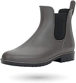 img 1 attached to 🌧️ Stay Dry and Stylish with babaka Women's Waterproof Ankle Rain Boots - Anti-Slip Chelsea Booties