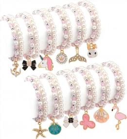 img 4 attached to розовые бисерные браслеты с подвеской в ​​виде единорога и животных для девочек-подростков | Хрустальная принцесса, ролевые игры, ювелирный костюм для вечеринки, подарок для детей