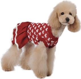 img 1 attached to ❤️ Small Dog Cute Warm Sweater Dress with Love Heart Princess Style - Red Female Dog Puppy Cat Winter Spring Soft Knitwear Pullover - Valentines Day Pet Clothes Apparel - Stock Show