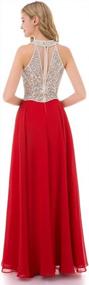 img 3 attached to Stunning Crystal Beaded Prom Dress: Perfect Long Evening Gown For Women - S1Red-US4