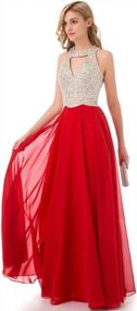 img 2 attached to Stunning Crystal Beaded Prom Dress: Perfect Long Evening Gown For Women - S1Red-US4
