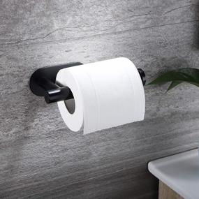 img 3 attached to Самоклеящийся держатель для туалетной бумаги Taozun - черный держатель рулона туалетной бумаги Держатель рулона туалетной бумаги из нержавеющей стали для ванной комнаты, наклейка на стену