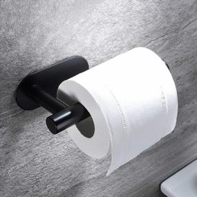 img 4 attached to Самоклеящийся держатель для туалетной бумаги Taozun - черный держатель рулона туалетной бумаги Держатель рулона туалетной бумаги из нержавеющей стали для ванной комнаты, наклейка на стену