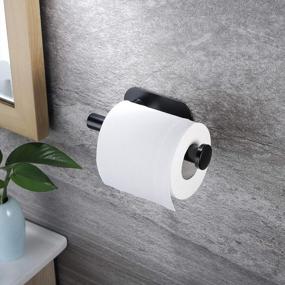 img 1 attached to Taozun Self Adhesive Toilet Paper Holder - Black Toilet Paper Roll Holder Stainless Steel Toilet Roll Holder For Bathroom, Stick On Wall