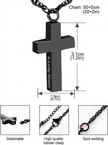 img 3 attached to Dletay Stainless Steel Cross Necklace For Ashes: Elegant Memorial Jewelry For Honoring Your Loved Ones