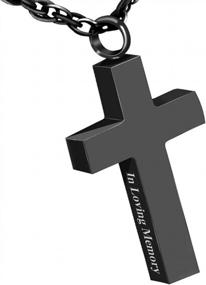 img 4 attached to Dletay Stainless Steel Cross Necklace For Ashes: Elegant Memorial Jewelry For Honoring Your Loved Ones