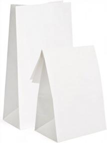 img 3 attached to 100 пакетов для ланча из белой бумаги размером 5x3x9,5 дюймов - Halulu
