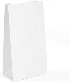 img 4 attached to 100 Pack 5X3X9.5 Inch White Paper Lunch Bags - Halulu