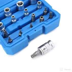 img 1 attached to 🔧 17-Piece External Torx Socket Set for Renekton, with Torx Star Bits, Tamper Proof, 3/8" 1/4" Drive, Sizes T10 - T55 and E6 - E16, Made of High-Quality Cr-V Steel