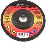 forney 71878 metal grinding wheel - 5-inch diameter, 1/4-inch thickness, type 27, a24r-bf, with 7/8-inch arbor logo