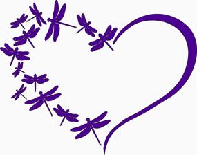 img 1 attached to 🦋 Purple Dragonfly Heart Family Dragonflies Flying - Premium Die Cut Vinyl Window Decal/Sticker for Car/Truck