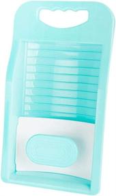 img 4 attached to 🧼 YIIAMOAHC Blue Mini Hand Washboard for Laundry - Ideal for Hand Washing Clothes and Small Items, Plastic Non-Slip Washboard for Convenient Washing